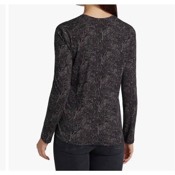Rails Sami Snakeskin Print Modal V-Neck Long-Sleeve Top Size XS - Picture 5 of 11